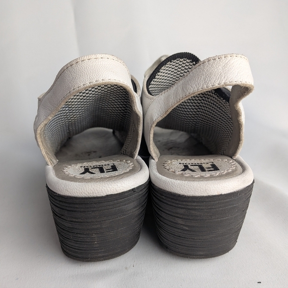 FLY LONDON Wedge Sandals Women No Size (6-7) Black And White Laces - Picture 4 of 14